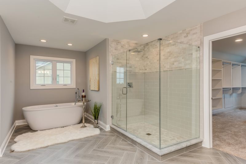 Open Shower with Floor-to-Ceiling Glass